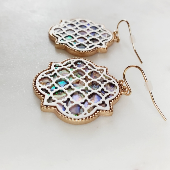 New abalone filigree dangle earrings - Picture 4 of 11
